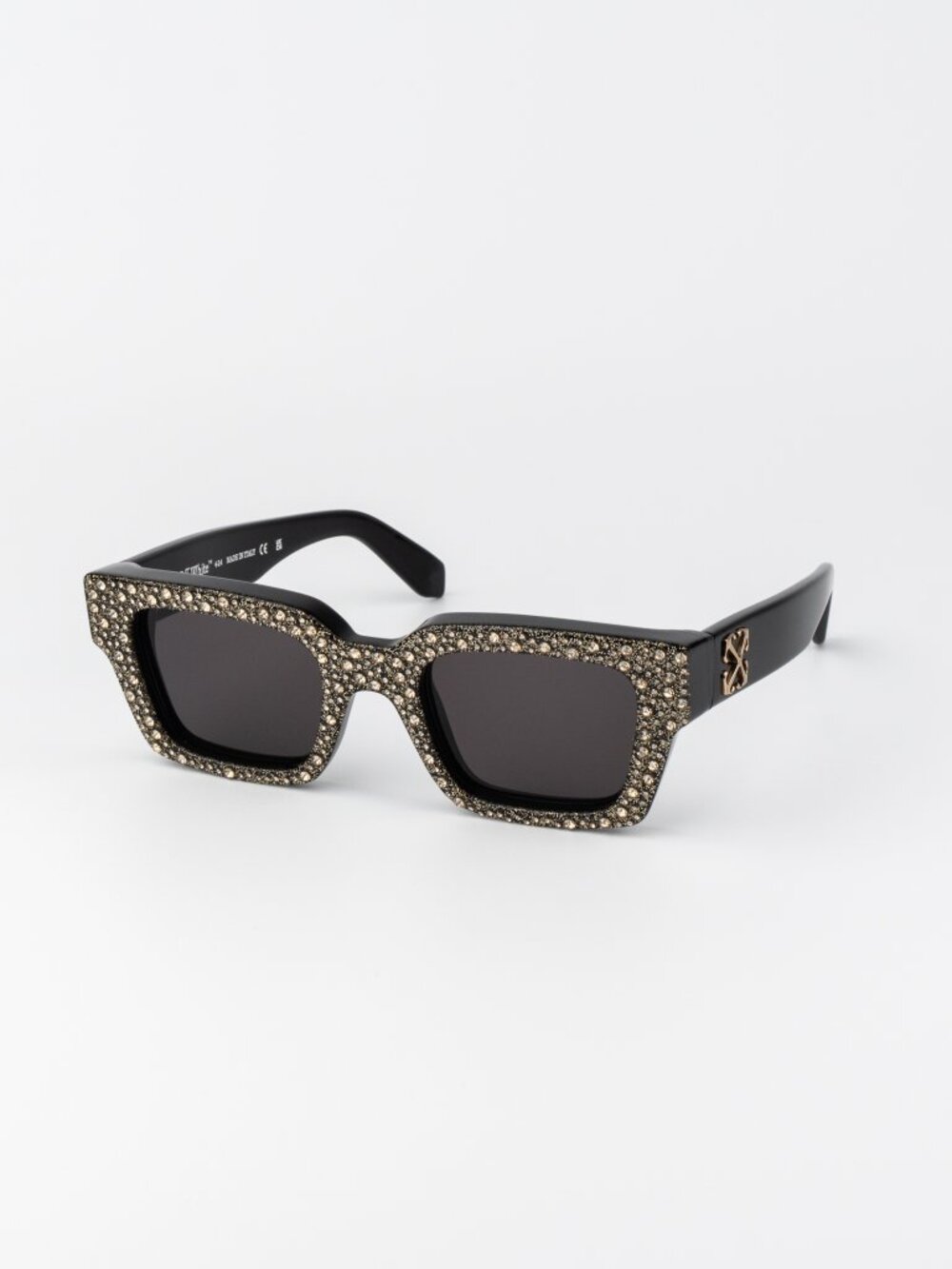 Off-White VIRGIL Men Sunglasses Black Gold Square OERI126 7607 NEW AUTHENTIC